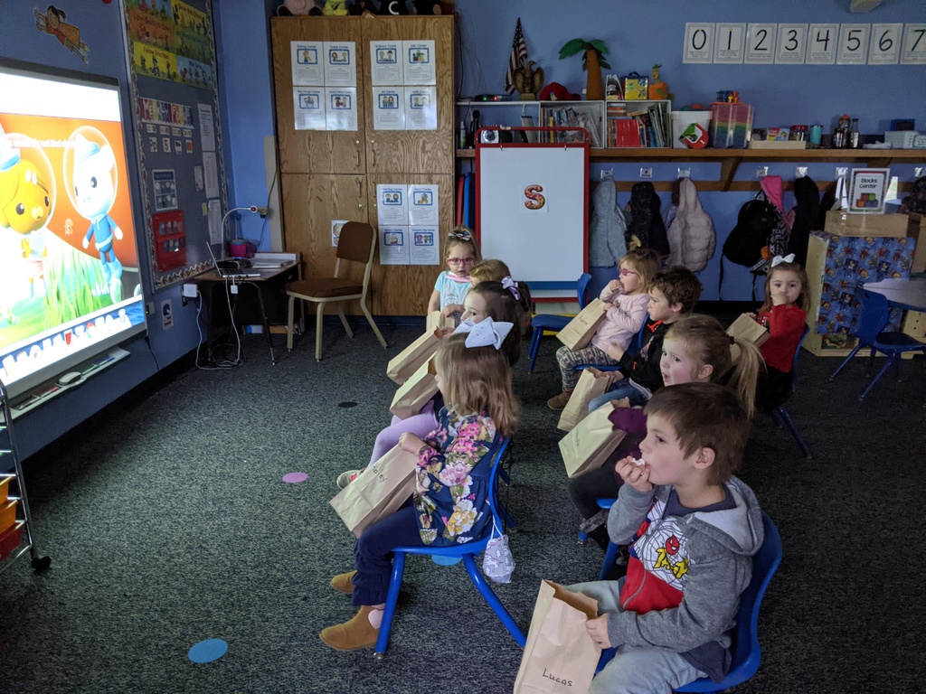 "Movie theater" fun friday in PM 3 year old pre-k.